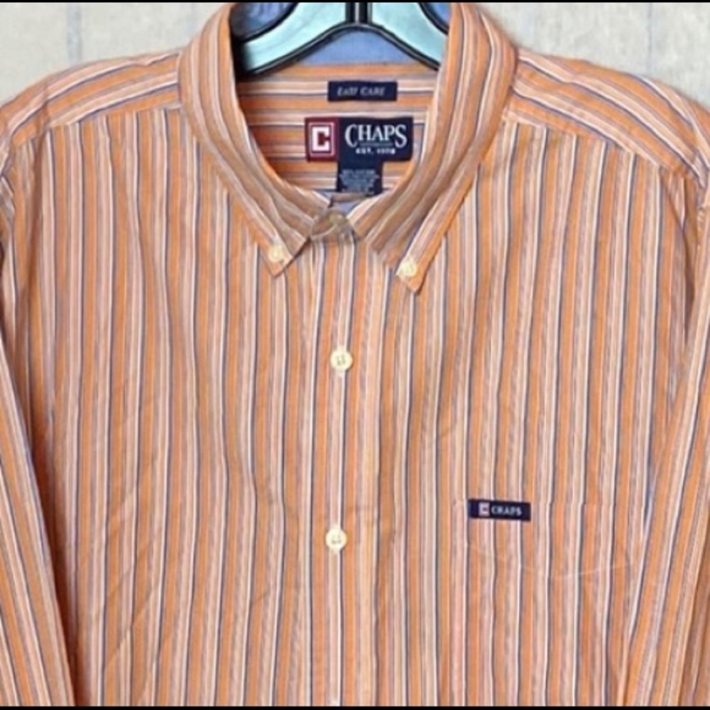 RALPH LAUREN CHAPS Striped Button-Down L/S L/S Shirt *SUPER NICE!* Size X-LARGE